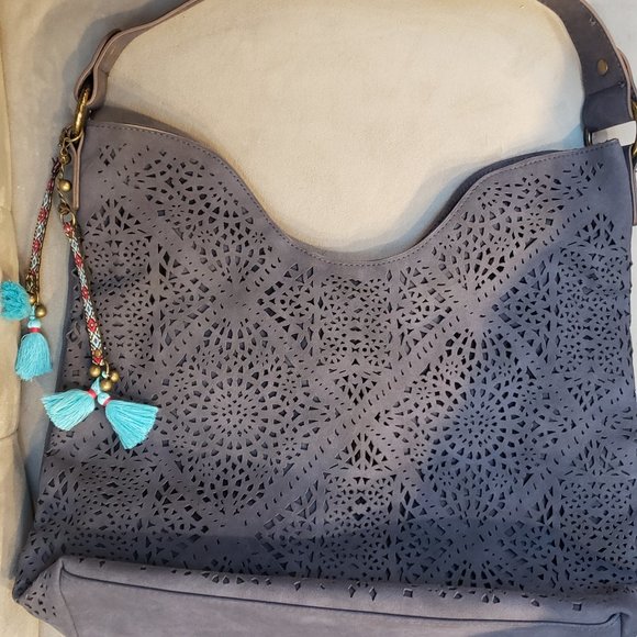 Women's Large Navy Blue Shoulder Bag - Picture 5 of 7